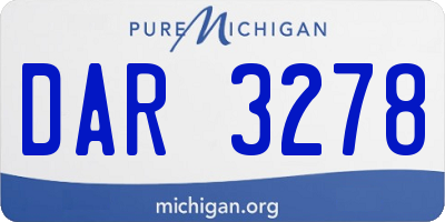 MI license plate DAR3278