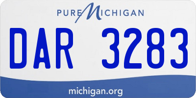 MI license plate DAR3283