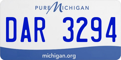MI license plate DAR3294