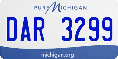 MI license plate DAR3299