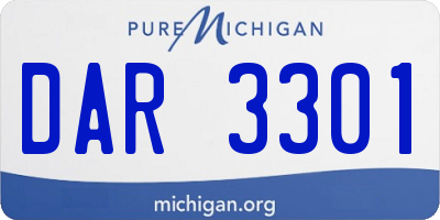 MI license plate DAR3301