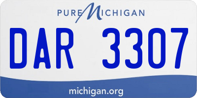 MI license plate DAR3307