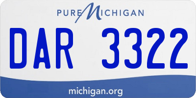 MI license plate DAR3322