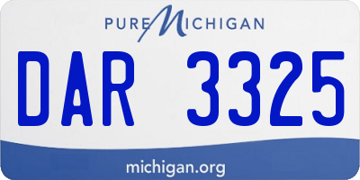 MI license plate DAR3325