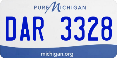 MI license plate DAR3328