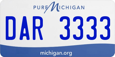 MI license plate DAR3333