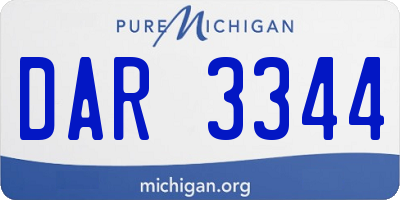 MI license plate DAR3344