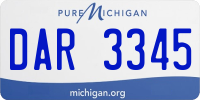 MI license plate DAR3345