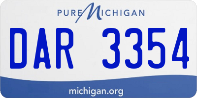 MI license plate DAR3354