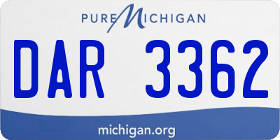 MI license plate DAR3362