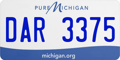 MI license plate DAR3375