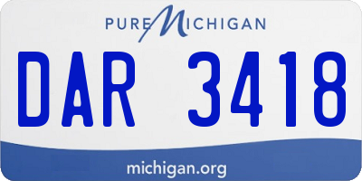 MI license plate DAR3418