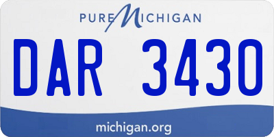 MI license plate DAR3430