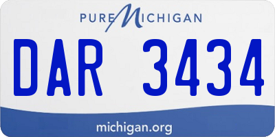 MI license plate DAR3434
