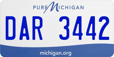 MI license plate DAR3442