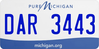 MI license plate DAR3443