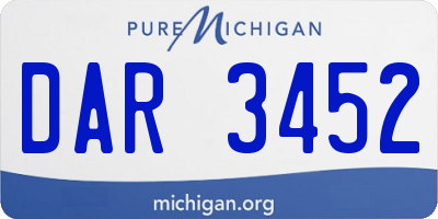 MI license plate DAR3452