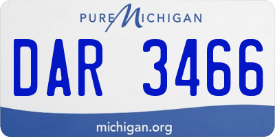 MI license plate DAR3466