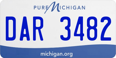 MI license plate DAR3482