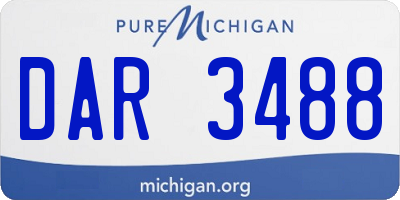 MI license plate DAR3488