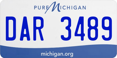 MI license plate DAR3489