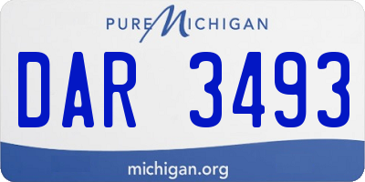 MI license plate DAR3493