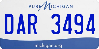 MI license plate DAR3494