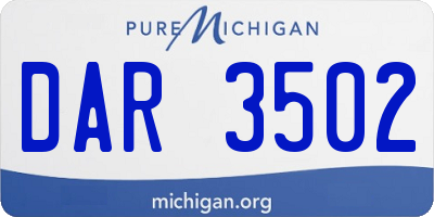 MI license plate DAR3502