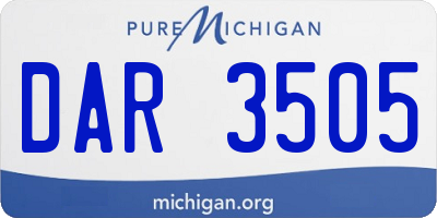 MI license plate DAR3505