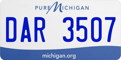 MI license plate DAR3507