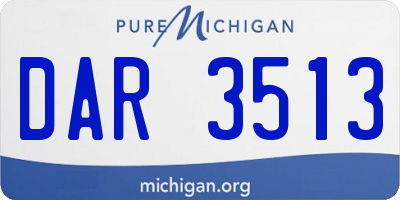 MI license plate DAR3513