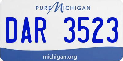 MI license plate DAR3523