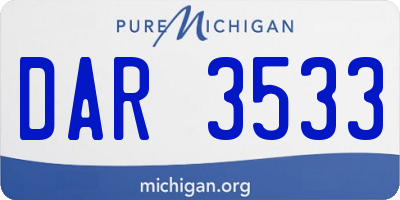 MI license plate DAR3533
