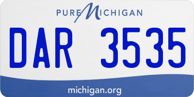 MI license plate DAR3535