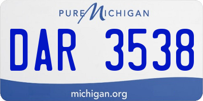 MI license plate DAR3538