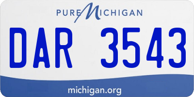 MI license plate DAR3543