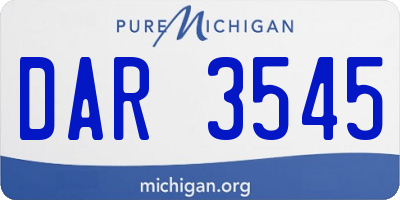 MI license plate DAR3545