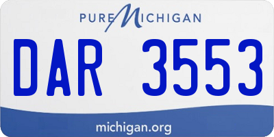 MI license plate DAR3553