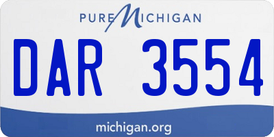 MI license plate DAR3554