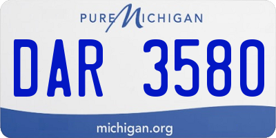 MI license plate DAR3580