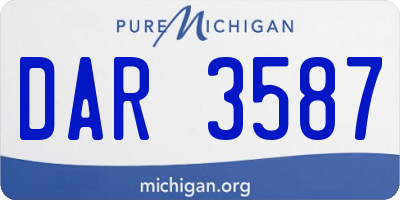 MI license plate DAR3587