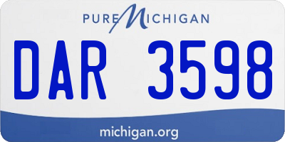 MI license plate DAR3598