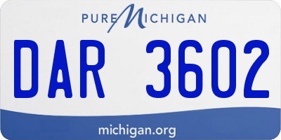 MI license plate DAR3602