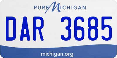 MI license plate DAR3685