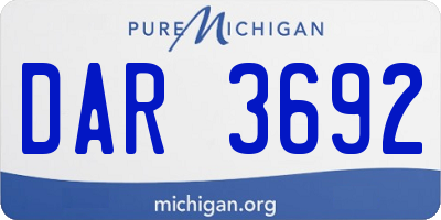 MI license plate DAR3692