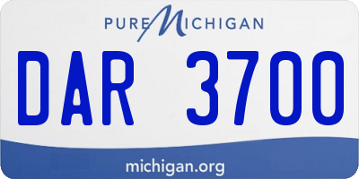 MI license plate DAR3700