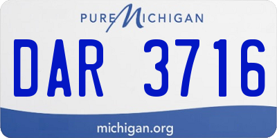 MI license plate DAR3716