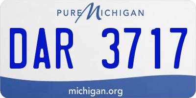 MI license plate DAR3717
