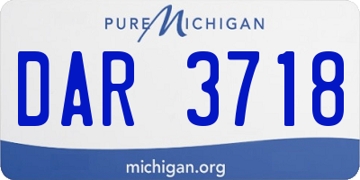 MI license plate DAR3718