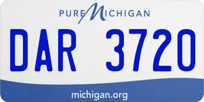 MI license plate DAR3720